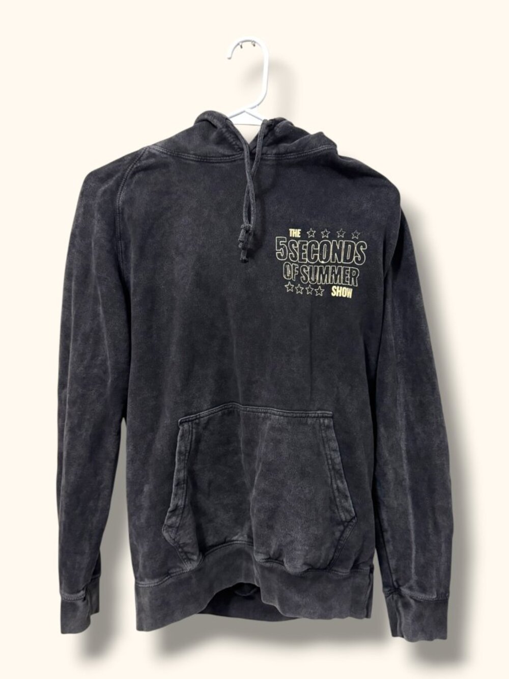 5 Seconds of Summer Hoodie Mens M Black 5SOS World Tour 2023 Washed Pullover